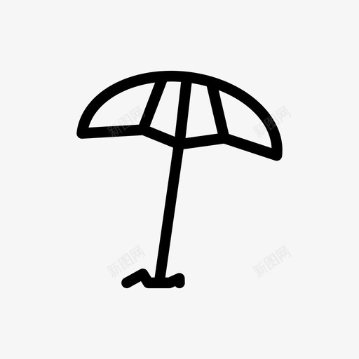 伞海滩沙滩伞图标svg_新图网 https://ixintu.com 休闲 伞 保护 夏季 沙滩伞 海滩