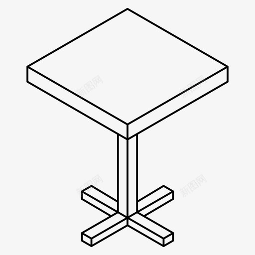 桌子方形小型图标svg_新图网 https://ixintu.com 书桌 公寓 办公室 家具 小型 方形 方桌 桌子 桌腿 等距 等距办公室