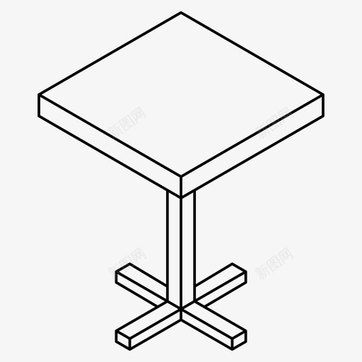 桌子方形小型图标svg_新图网 https://ixintu.com 书桌 公寓 办公室 家具 小型 方形 方桌 桌子 桌腿 等距 等距办公室