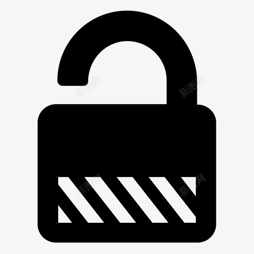 解锁盒子金属图标svg_新图网 https://ixintu.com 保护 安全 打开 盒子 解锁 金属