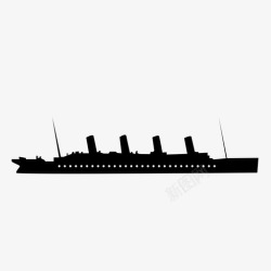 沉没帆船泰坦尼克号沉没船图标高清图片
