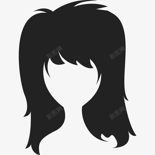 头发可爱脸图标svg_新图网 https://ixintu.com 可爱 头发 女人 女孩 时尚 脸 风格
