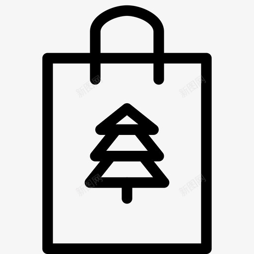 圣诞购物购物袋消费者图标svg_新图网 https://ixintu.com 圣诞树 圣诞购物 新年 消费者 购物袋 采购