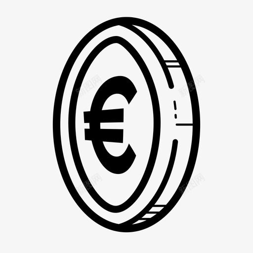 硬币美分货币图标svg_新图网 https://ixintu.com 圆形 欧元 法定货币 硬币 美分 货币 闪亮圆圈
