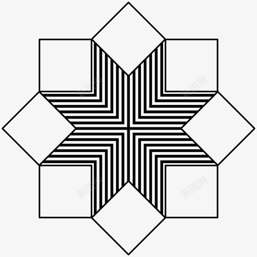 视错觉三维正方形图标svg_新图网 https://ixintu.com 三维 不可能的物体 光学错觉 几何 几何学 形状 正方形 视错觉