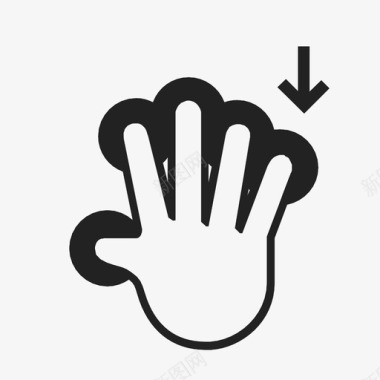 用五个手指向下拖动交互交互手势图标图标