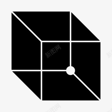 内克尔立方体三维形状图标图标