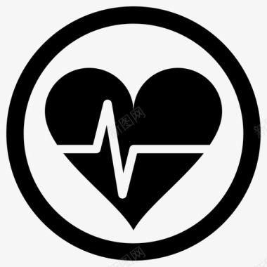心脏健康生命线脉搏图标图标