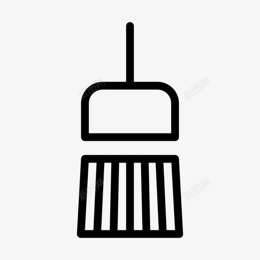 扫帚房间清洁清扫图标svg_新图网 https://ixintu.com 房屋清洁 房间清洁 扫帚 扫帚和簸箕 清扫 簸箕 酒店主题-图标集