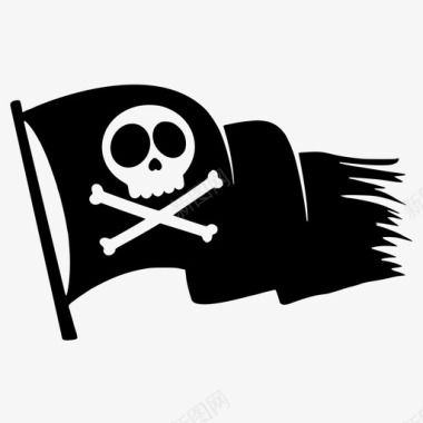 海盗旗骷髅和十字骨骷髅和骷髅图标图标