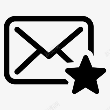 星型邮件发送标记图标图标