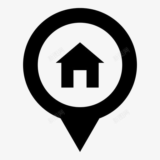 房子屋顶指针图标svg_新图网 https://ixintu.com 位置 位置标记针 别针 地图标记 家 家庭 导航 小屋 屋顶 房子 指针 邻居