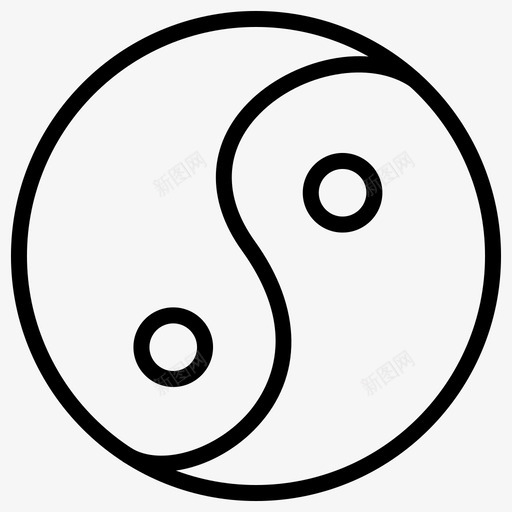 阴阳平衡图标svg_新图网 https://ixintu.com 平衡 阴阳