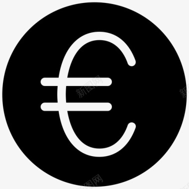 欧元符号简单图标图标