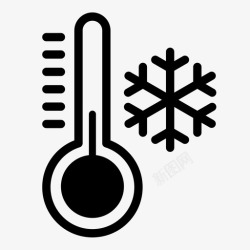 恒温器冷冻温度温度计图标高清图片