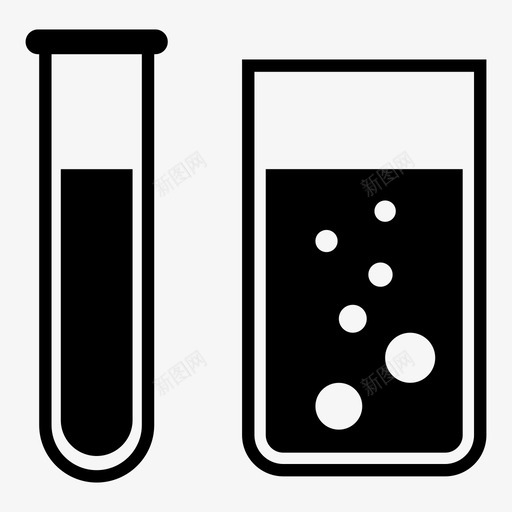 试管和烧杯实验室实验室设备图标svg_新图网 https://ixintu.com 医学 实验室 实验室设备 溶液 科学 科学实验 科学设备 试管 试管和烧杯