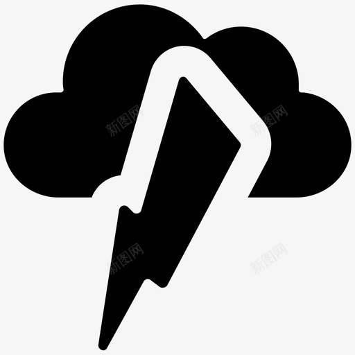 闪电预报风暴图标svg_新图网 https://ixintu.com 天气 天气预报 平滑实心图标 暴风云 闪电 雷电 预报 风暴