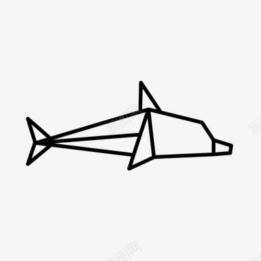 海豚游泳海洋生物图标图标