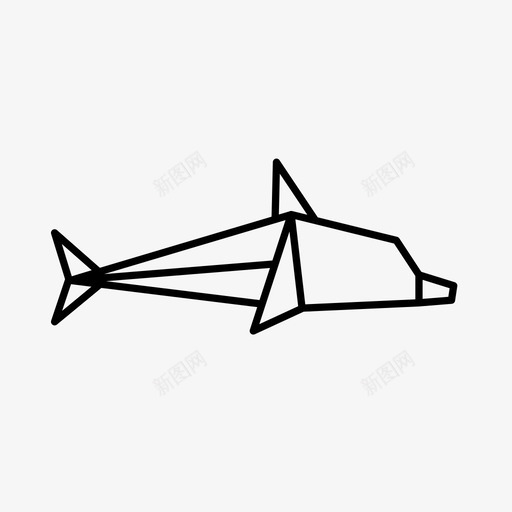 海豚游泳海洋生物图标svg_新图网 https://ixintu.com 动物 哺乳动物 折纸 折纸动物 水 海洋生物 海豚 游泳 鱼