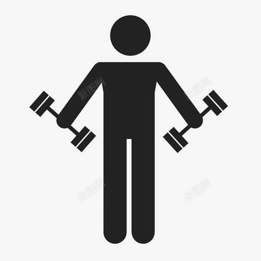 力量锻炼健身图标svg_新图网 https://ixintu.com 健身 健身房 力量 哑铃拉起 强壮 锻炼