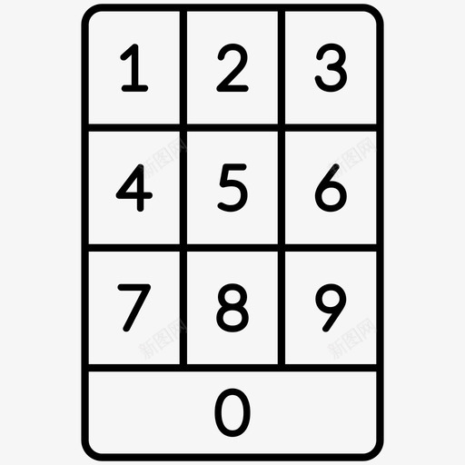 数字键盘线图标svg_新图网 https://ixintu.com 数字键盘 线图标