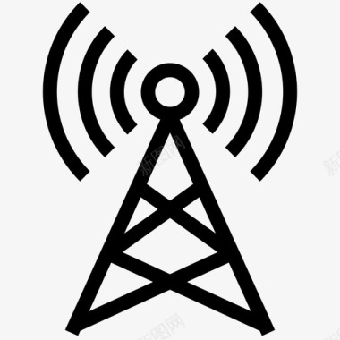 无线电塔天线通信图标图标