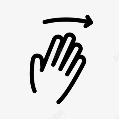 四个手指向右滑动屏幕手势向右滑动图标图标