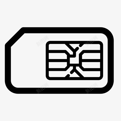 sim卡用户识别模块智能卡图标svg_新图网 https://ixintu.com gsm imei minisim pin puk sim卡 安全 智能卡 用户识别模块