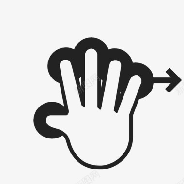 用五个手指向右拖动用户体验触摸手势图标图标