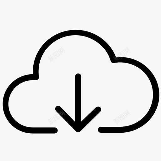 云传输技术图标svg_新图网 https://ixintu.com 下载 云下载 传输 保存 技术 数据 线图标 网络 计算机