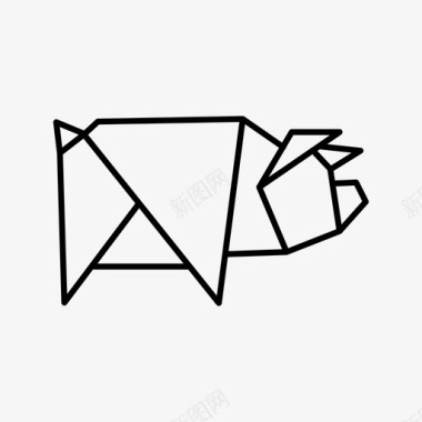 猪纸折纸图标图标