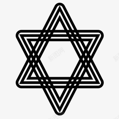 大卫之星几何学犹太人图标图标