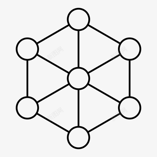 网络分子有机图标svg_新图网 https://ixintu.com 六角网格 六边形 关系 分子 有机 网格 网络 联合