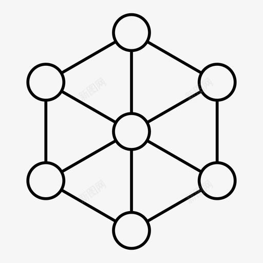 网络分子有机图标svg_新图网 https://ixintu.com 六角网格 六边形 关系 分子 有机 网格 网络 联合