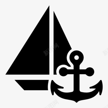 帆船港口航海图标图标