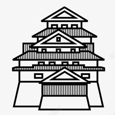 西罗日本建筑日本塔图标图标