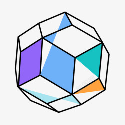 双二十菱形三面体实体形状图标高清图片