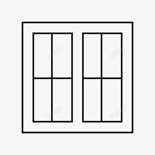 窗户出口衣柜图标svg_新图网 https://ixintu.com 出口 家具 玻璃 看外面 窗户 衣柜 门