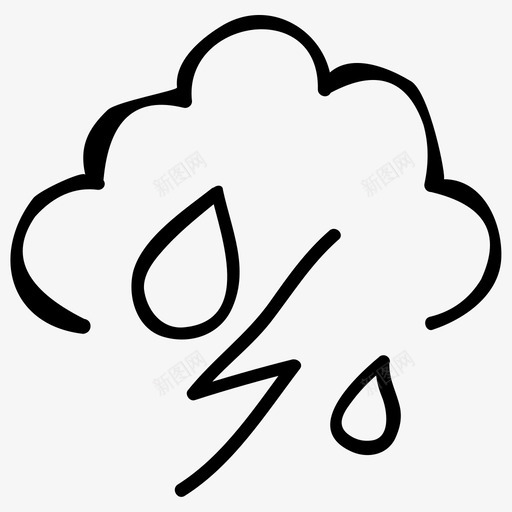 雷电和降雨图标svg_新图网 https://ixintu.com 雷电和降雨