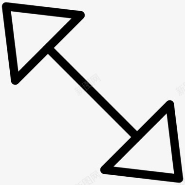 简单的从西北到东南箭头图标图标