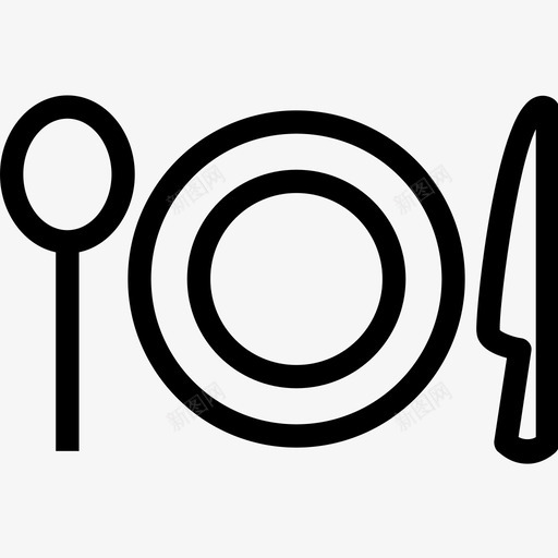 餐具餐刀盘子图标svg_新图网 https://ixintu.com 勺子 桌子 盘子 餐具 餐刀 餐厅