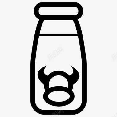 牛奶牛奶瓶早餐图标图标