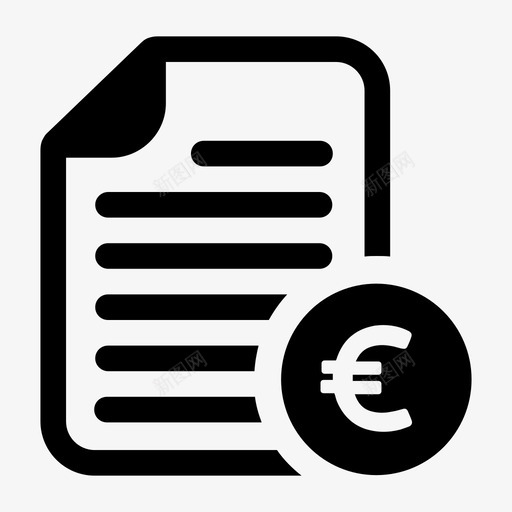 合同协议账单图标svg_新图网 https://ixintu.com 协议 合同 文件 欧元 财务 账单 费用 金钱 预算
