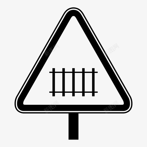 铁路标志警告道口图标svg_新图网 https://ixintu.com 大门 警告 路标 道口 铁路标志