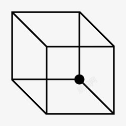 三维物体内克尔立方体视觉错觉三维图标高清图片