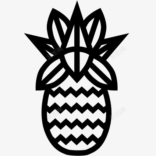 菠萝热带树图标svg_新图网 https://ixintu.com 吃 尖的 树 水果 热带 甜的 花园 菠萝 食物 黄色