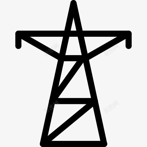 塔桅杆电力线图标svg_新图网 https://ixintu.com 传输 信号 塔 工业线图标 无线电 桅杆 电力线