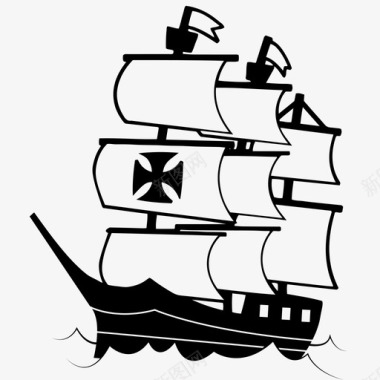 船卡拉维拉葡萄牙帆船图标图标