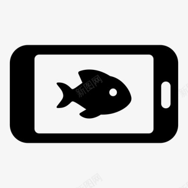 智能手机背景海鱼图标图标