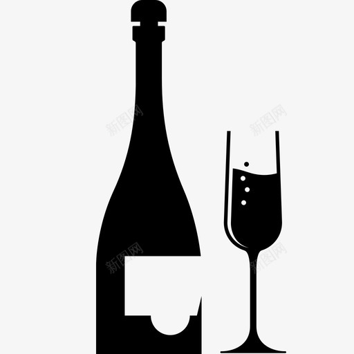 香槟吐司派对图标svg_新图网 https://ixintu.com 吐司 庆祝 新年 派对 浴室 玻璃杯 瓶子 起泡 软木塞 饮料 香槟